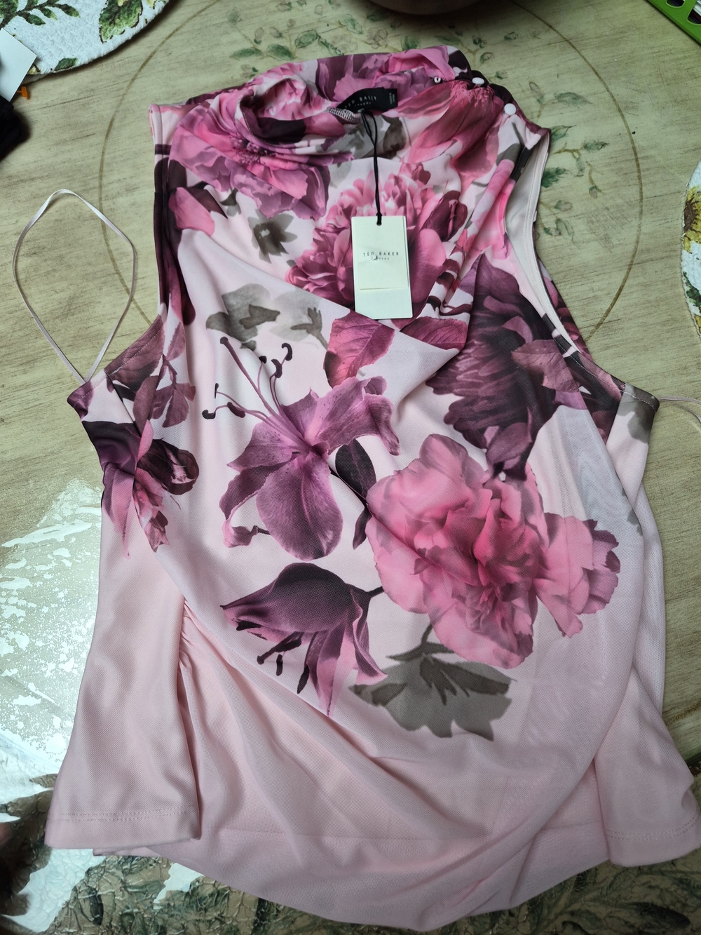 Ted Baker Pink Floral Sleeveless Blouse